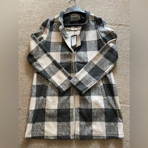 Women’s Vero Moda Brushed Katrine Coat, Small, Oatmeal/Black